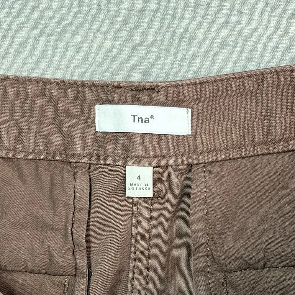 TNA Brown Cargo Utility Straight Leg Denim Jeans‎ RVST 03-06-35345-R-WI22 Size 4